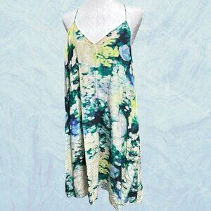 Cynthia Rowley Womens Dress Size 10 Blue 100% Silk Pockets V-Neck